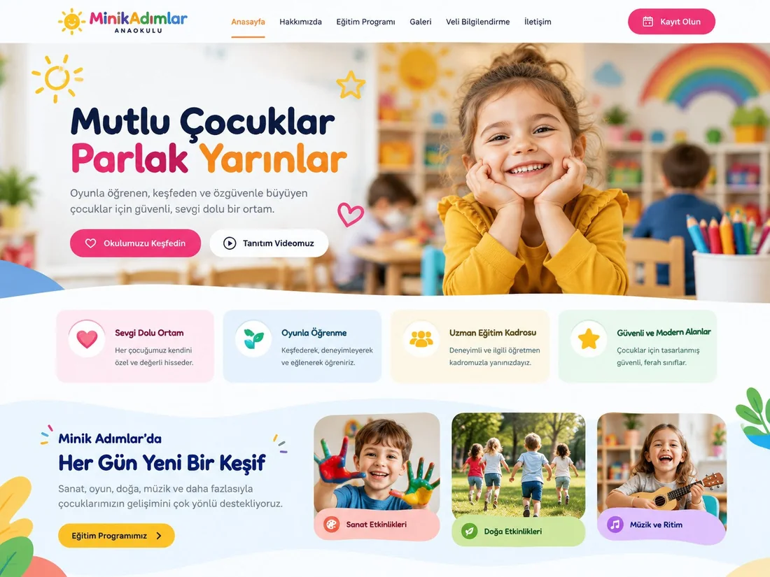 Anaokulu Web Sitesi önizlemesi
