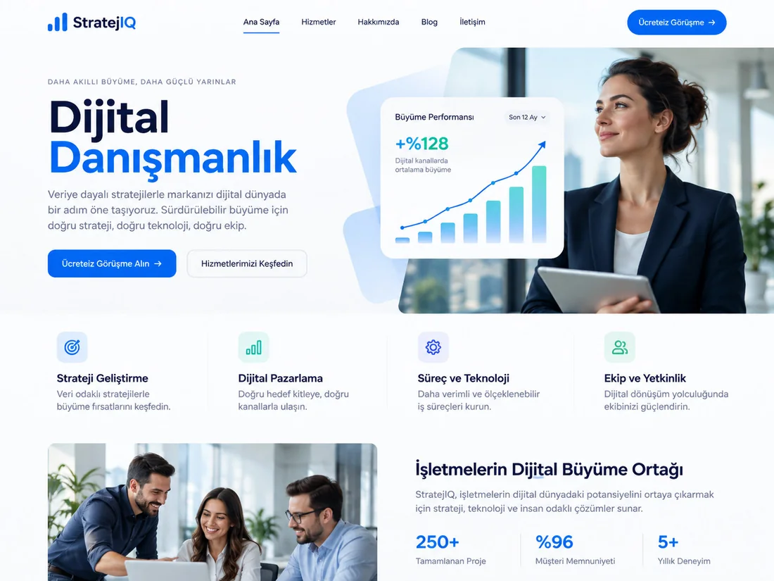 Dijital danışmanlık web tasarımı önizlemesi