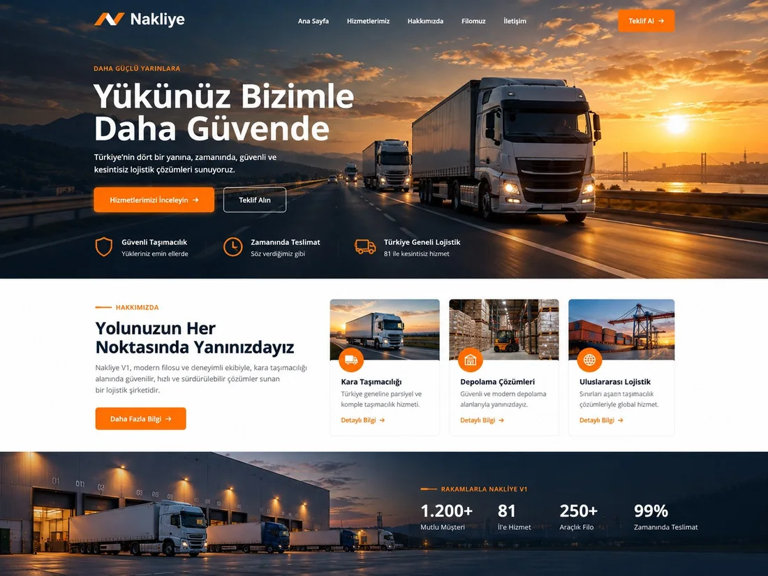 Nakliye V1 web sitesi önizlemesi
